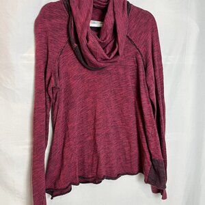 Women's FP Beach Two Body Long sleeve cowl neck pullover, Burgundy Size S